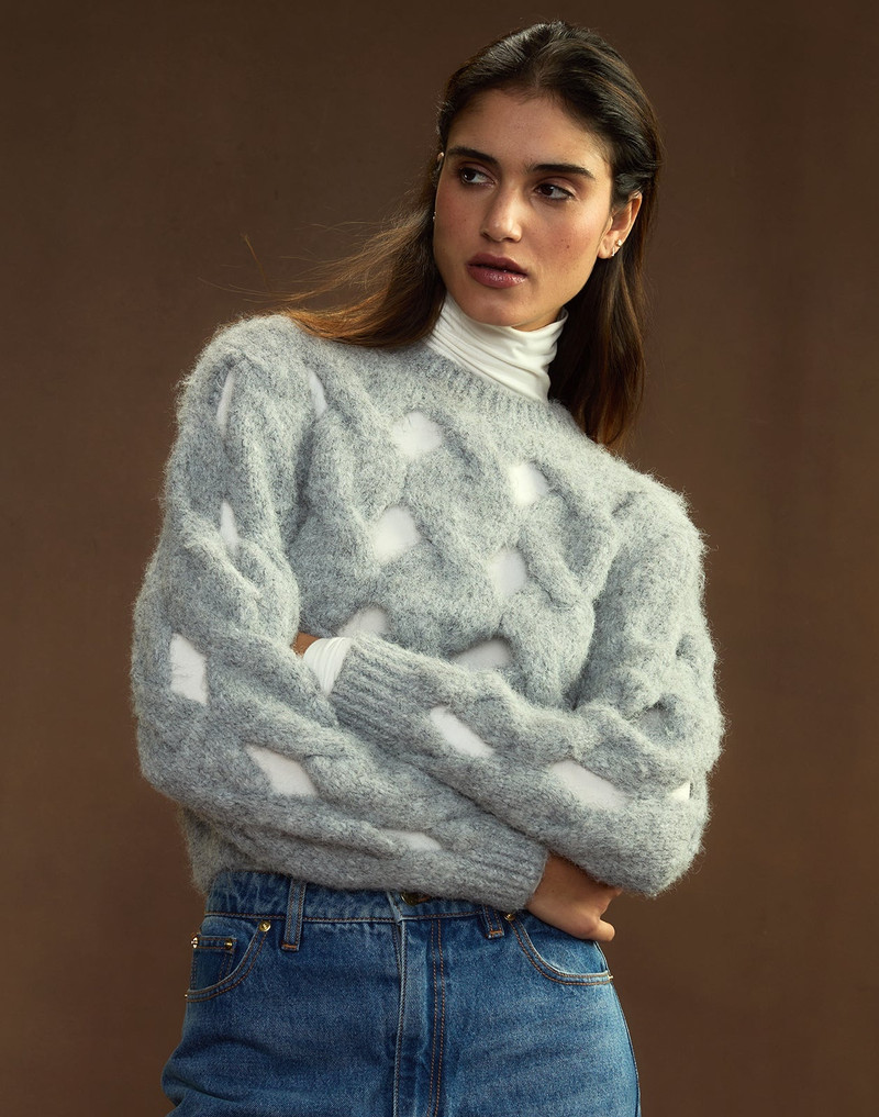 CYNTHIA ROWLEY Open Knit Sweater outlook