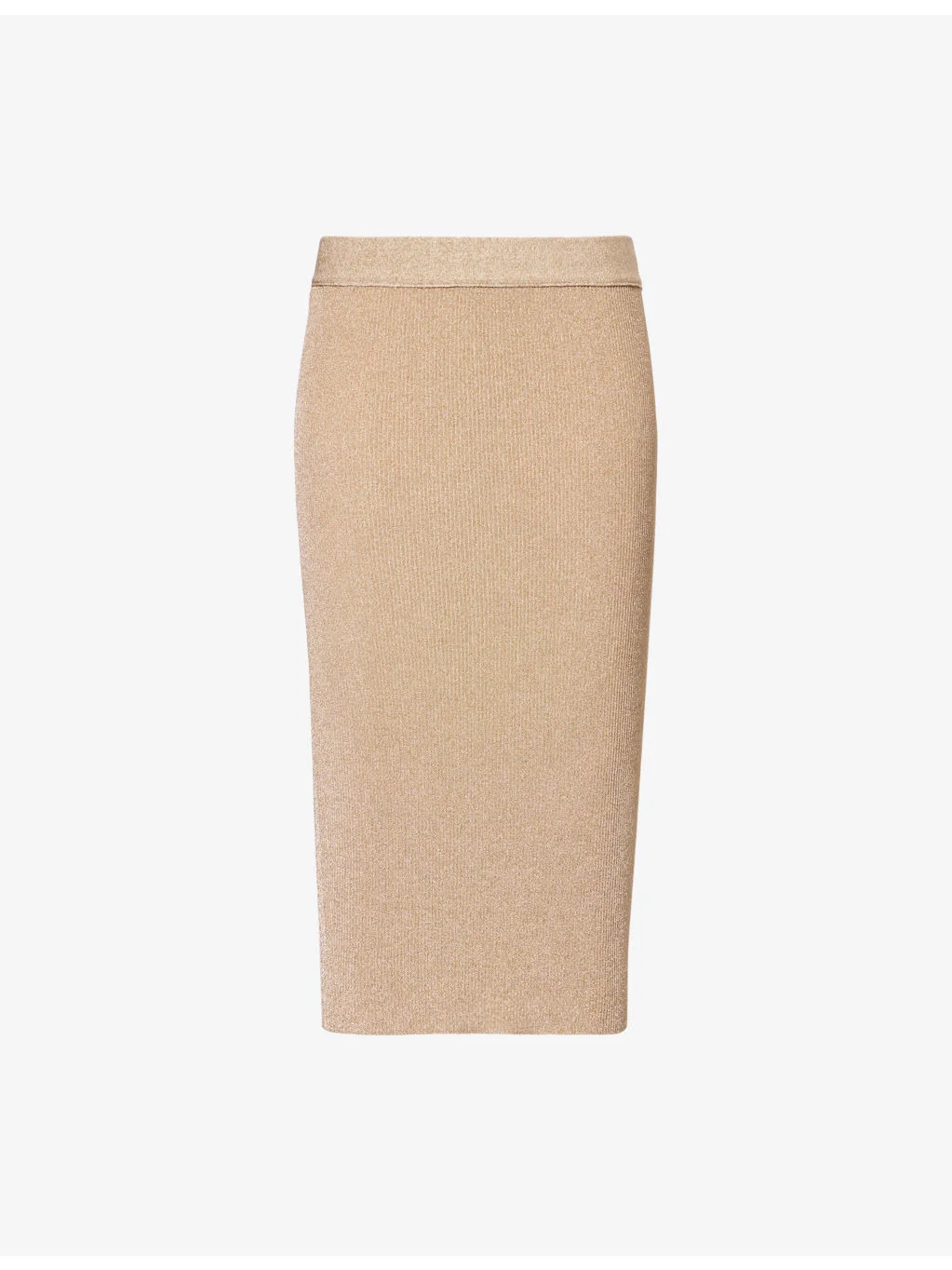 Slim-Fit Ribbed Lurex Skirt - 1