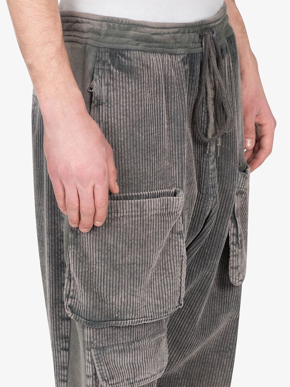 corduroy cargo pocket track pants - 5