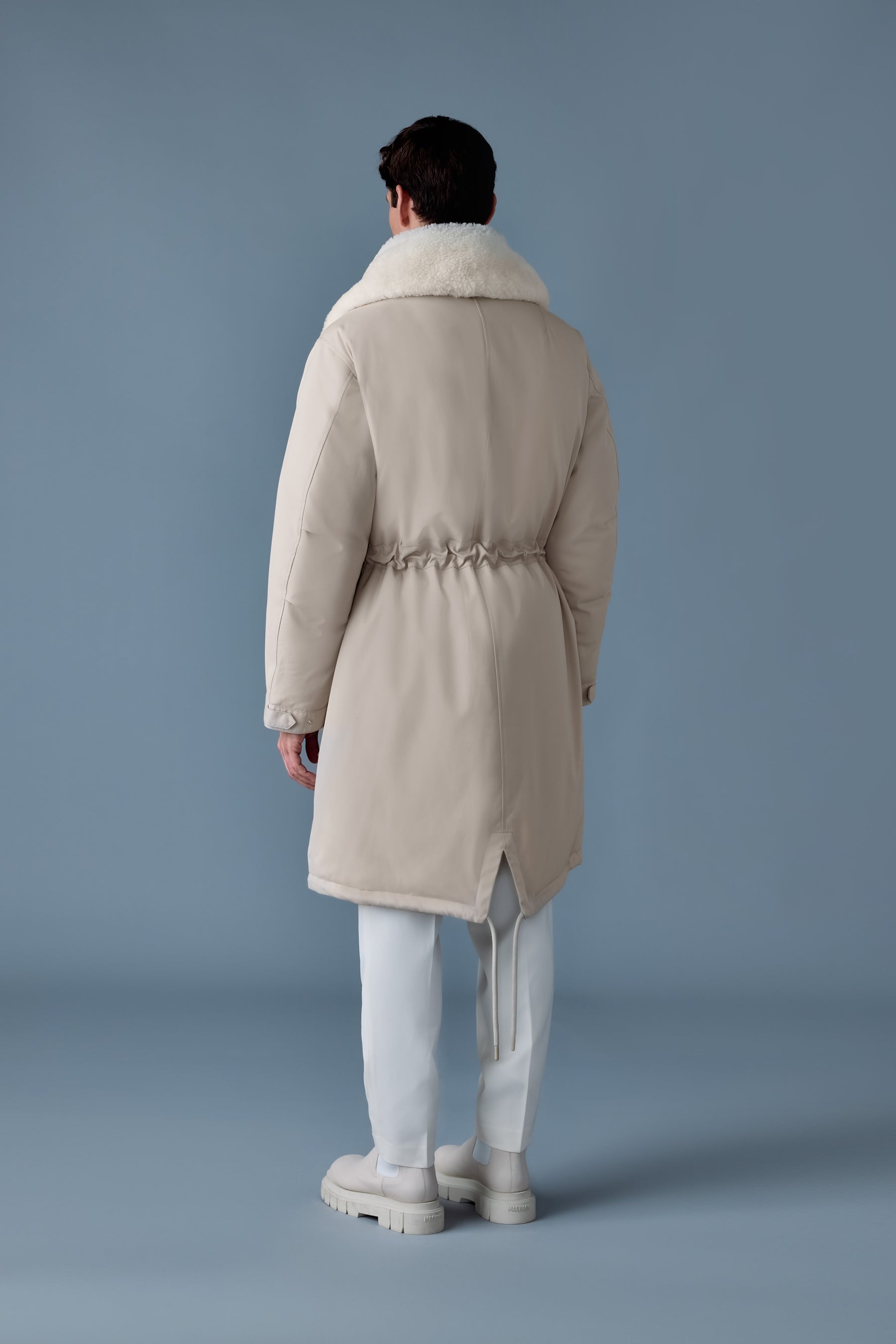 LEON Shearling Collar Down Parka - 4