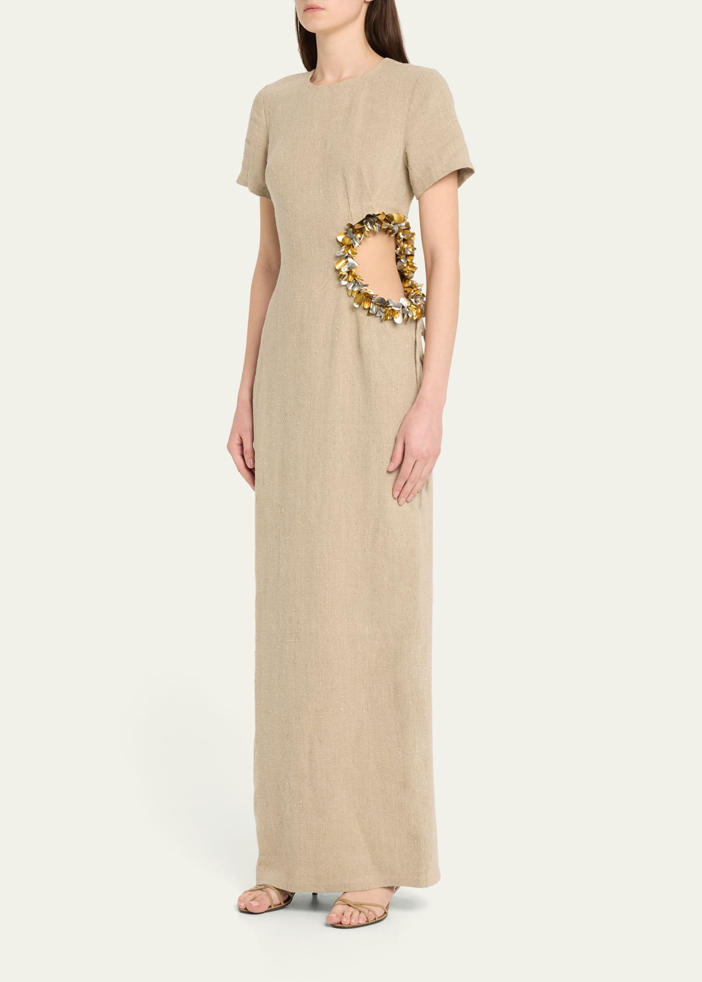 Seaford Cutout Linen Evening Dress - 4