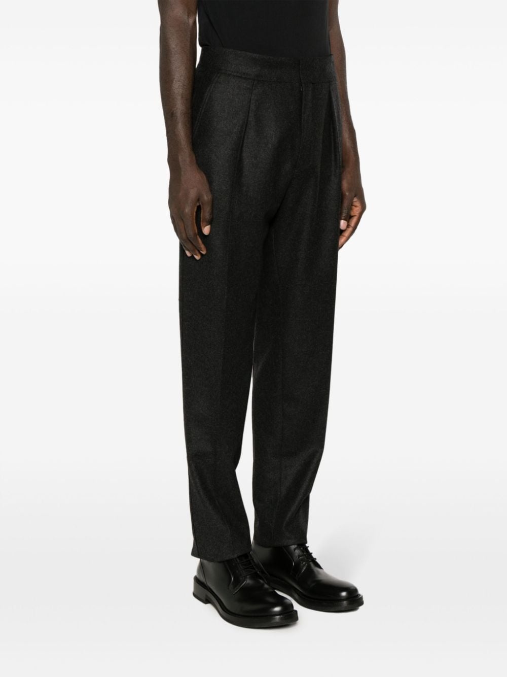 felted tapered-leg trousers - 3