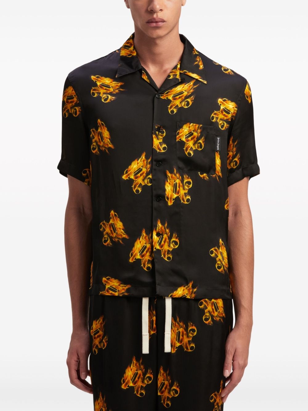 Burning monogram-print shirt - 3