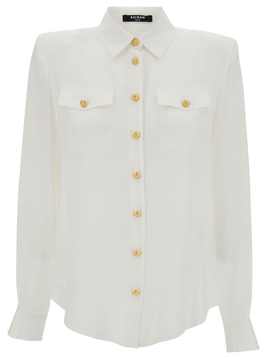 BALMAIN 2 PKTS CREPE DE CHINE BUTTONED SHIRT - 1