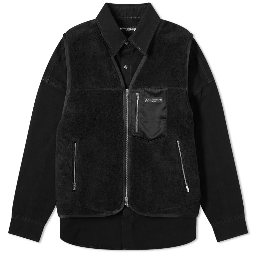 MASTERMIND WORLD Fleece Vest Shirt Jacket - 1