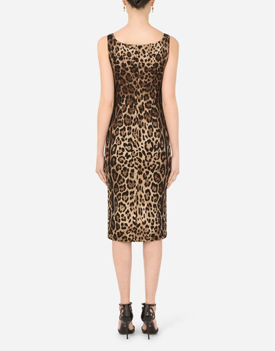 Dolce & Gabbana Leopard-print charmeuse midi dress outlook