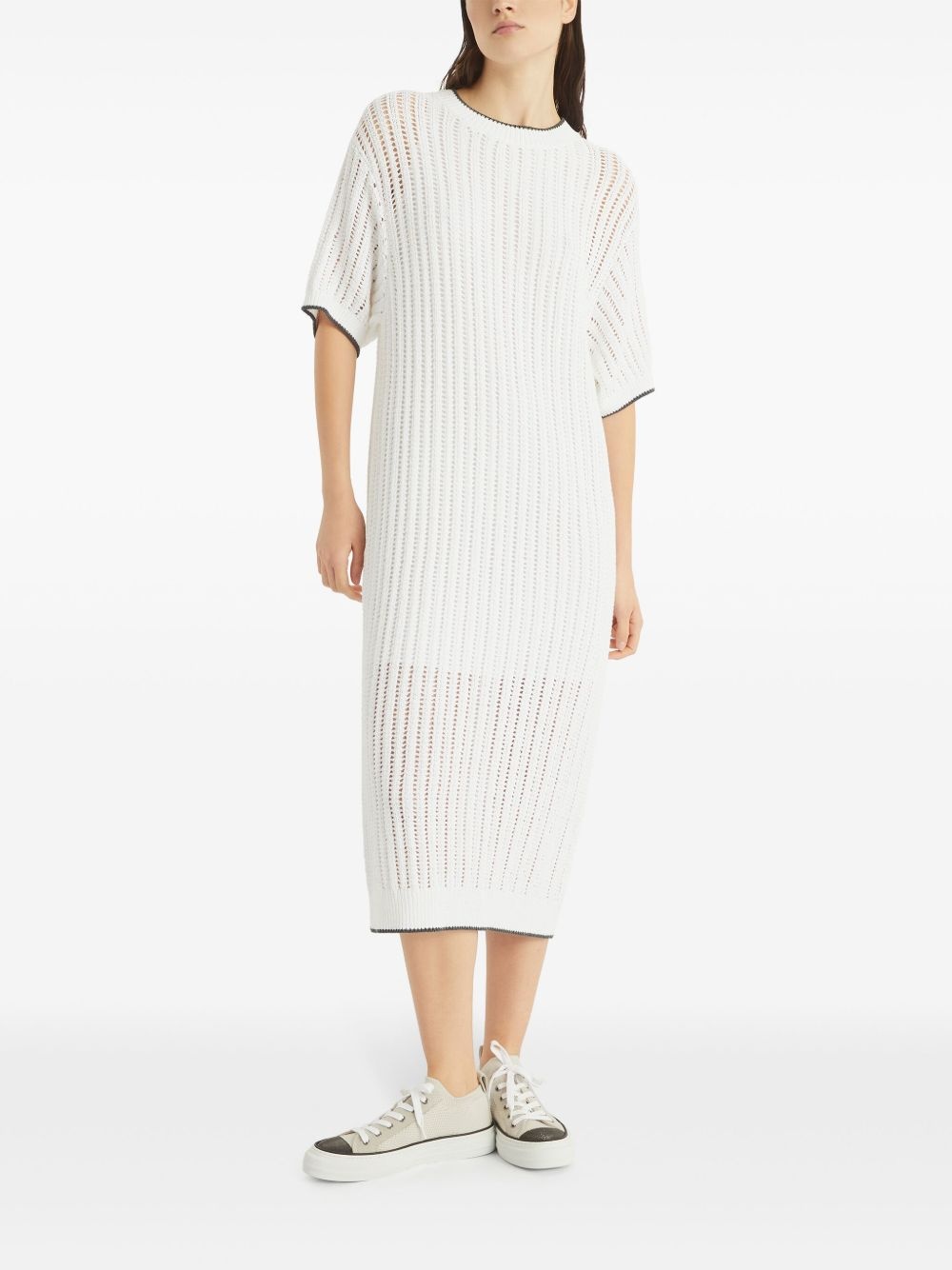 Monili-embellished knitted dress - 3