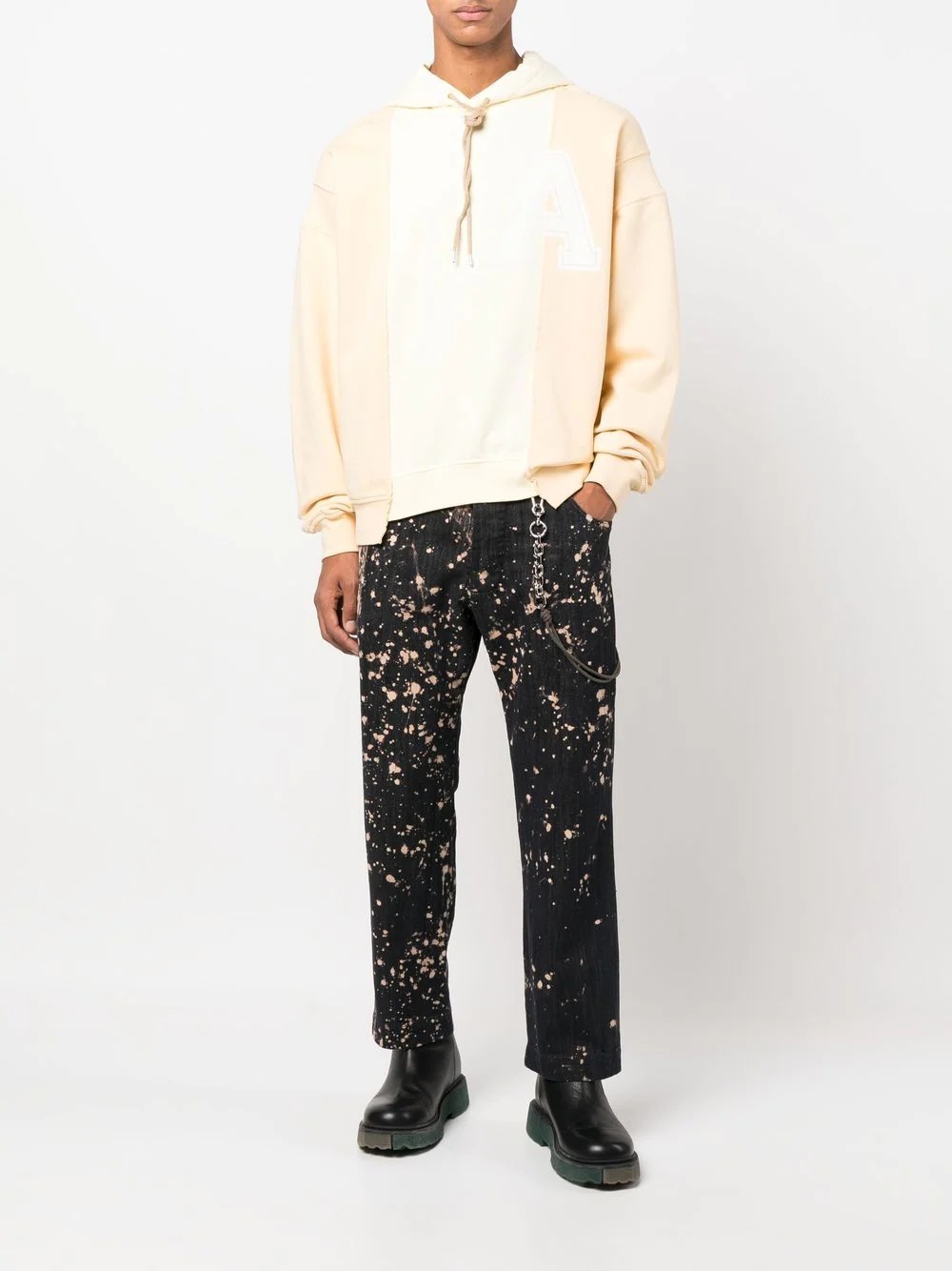 paint-splatter print trousers - 2