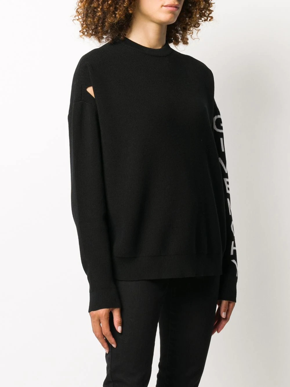 logo-band cut-out jumper - 3