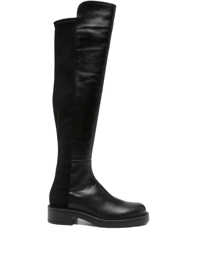 40mm leather panelled knee-high boots 1