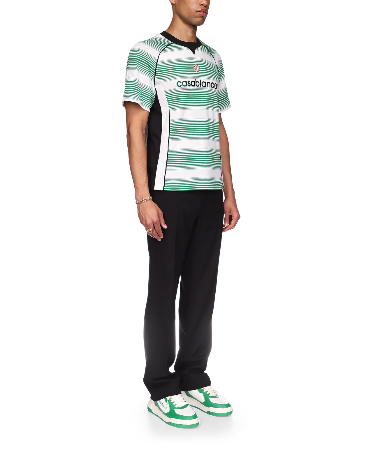 Gradient Stripe Panelled Football T-Shirt - 5