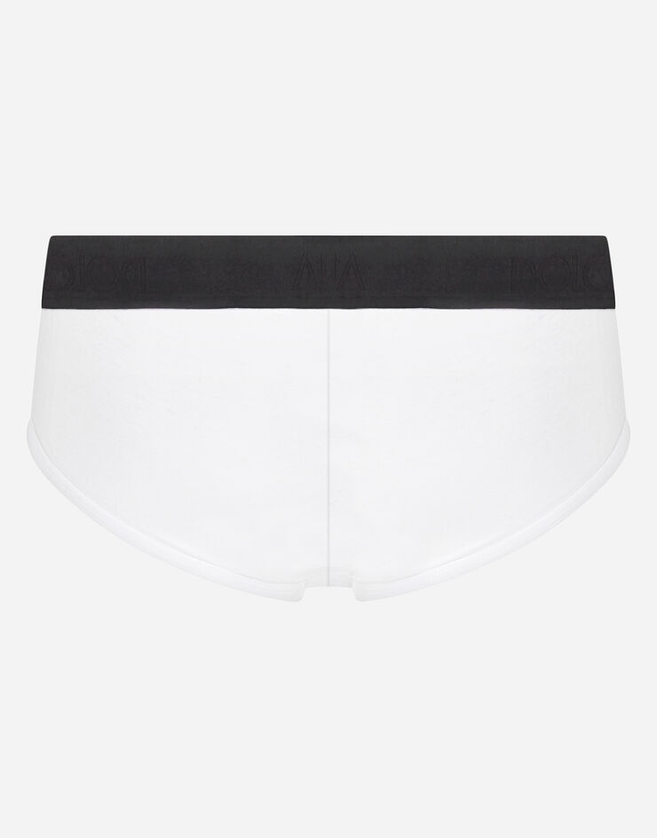 Two-way stretch cotton Brando briefs with D&G patch - 3