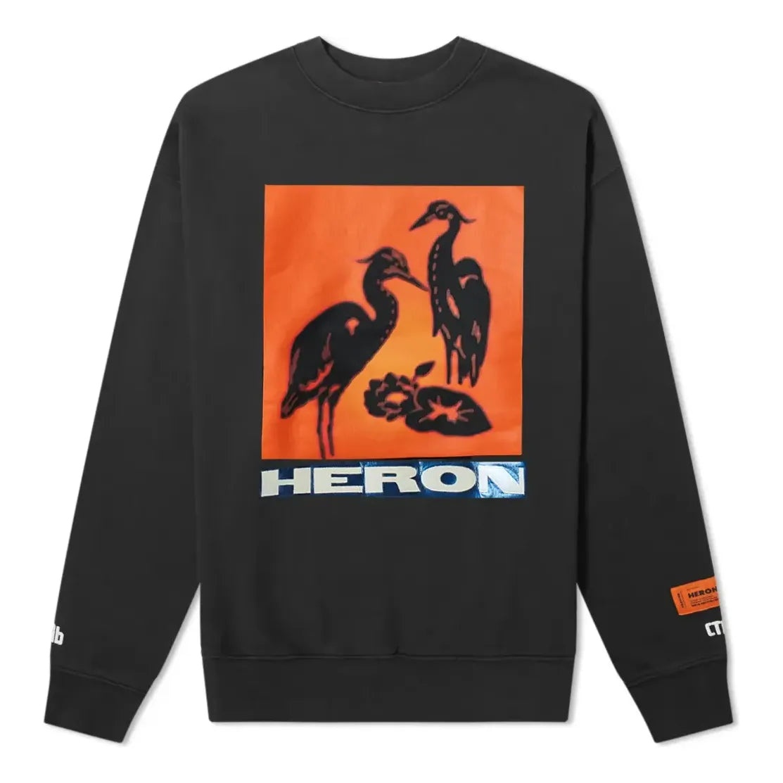 HERON PRESTON Heron Tape Crew Sweatshirt 'Black' HMBA003F198080030488 - 1