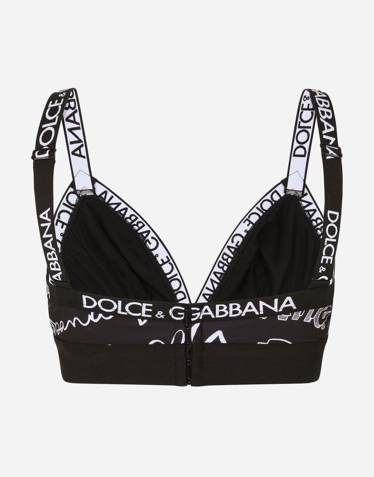 Jersey triangle bra with DG graffiti print and branded elastic - 3