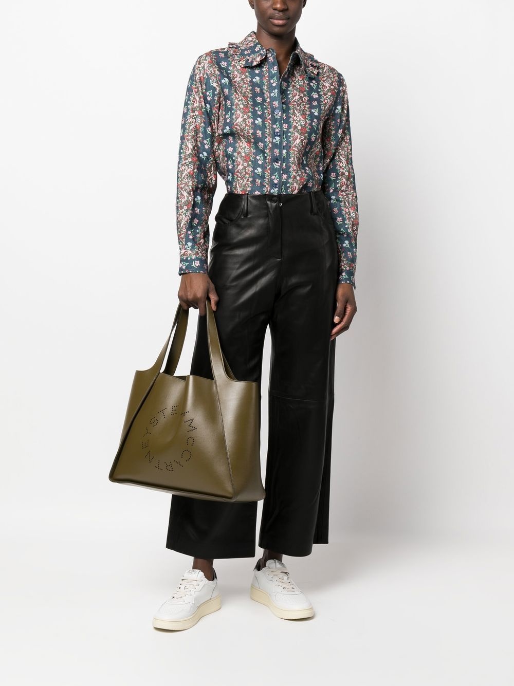 floral-print ruffle-collar shirt - 2
