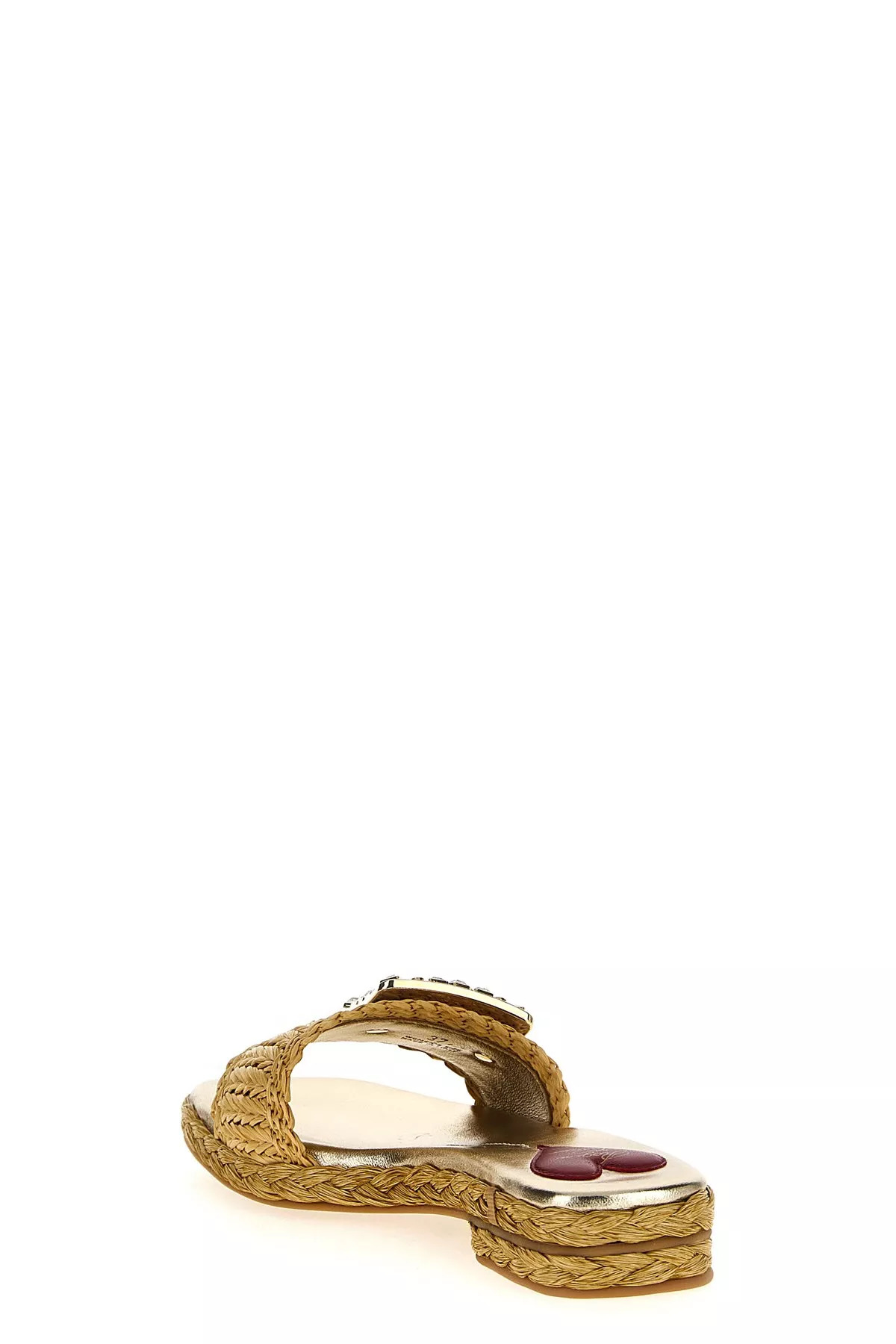 Raffia jewel sandals - 3