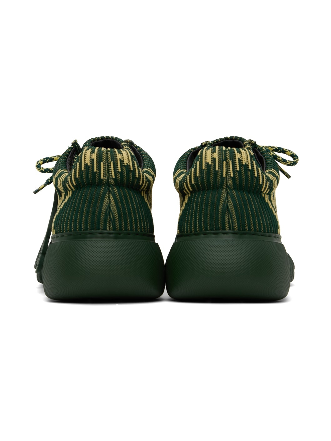 Green & Yellow Check Woven Creeper Derbys - 2