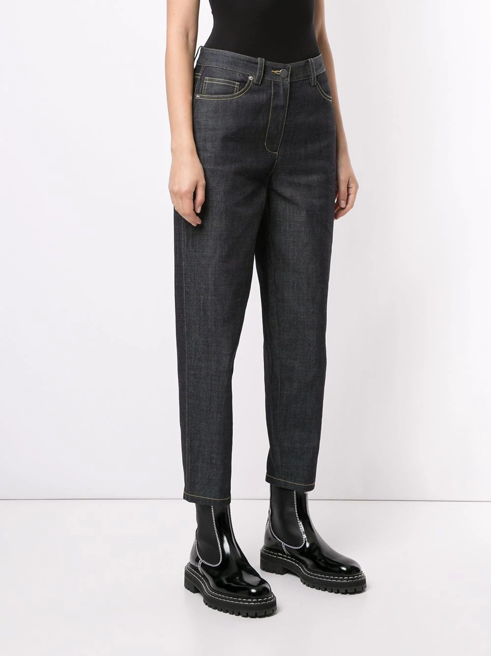 tapered cropped jeans - 3