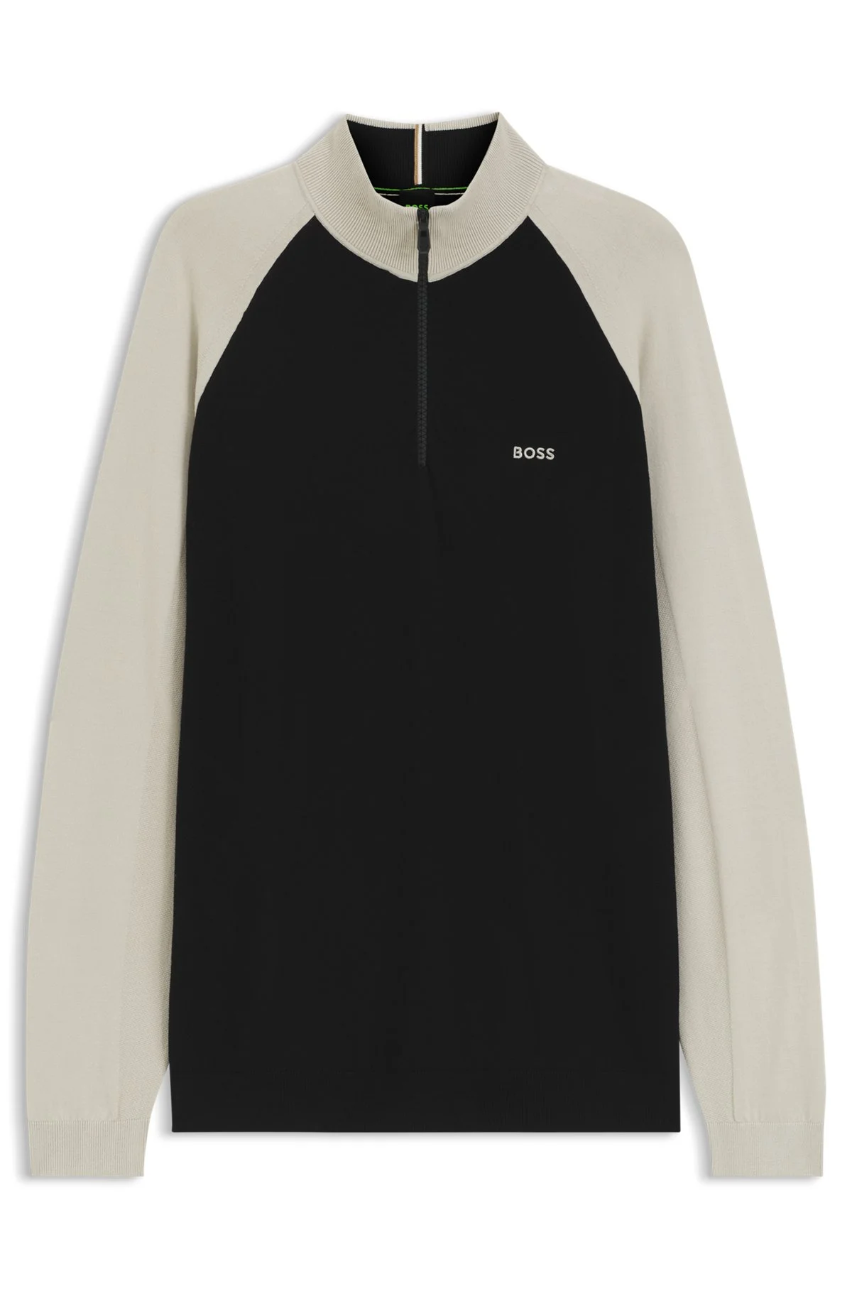 COLOR-BLOCKED SWEATER WITH ZIPPER NECK - 1