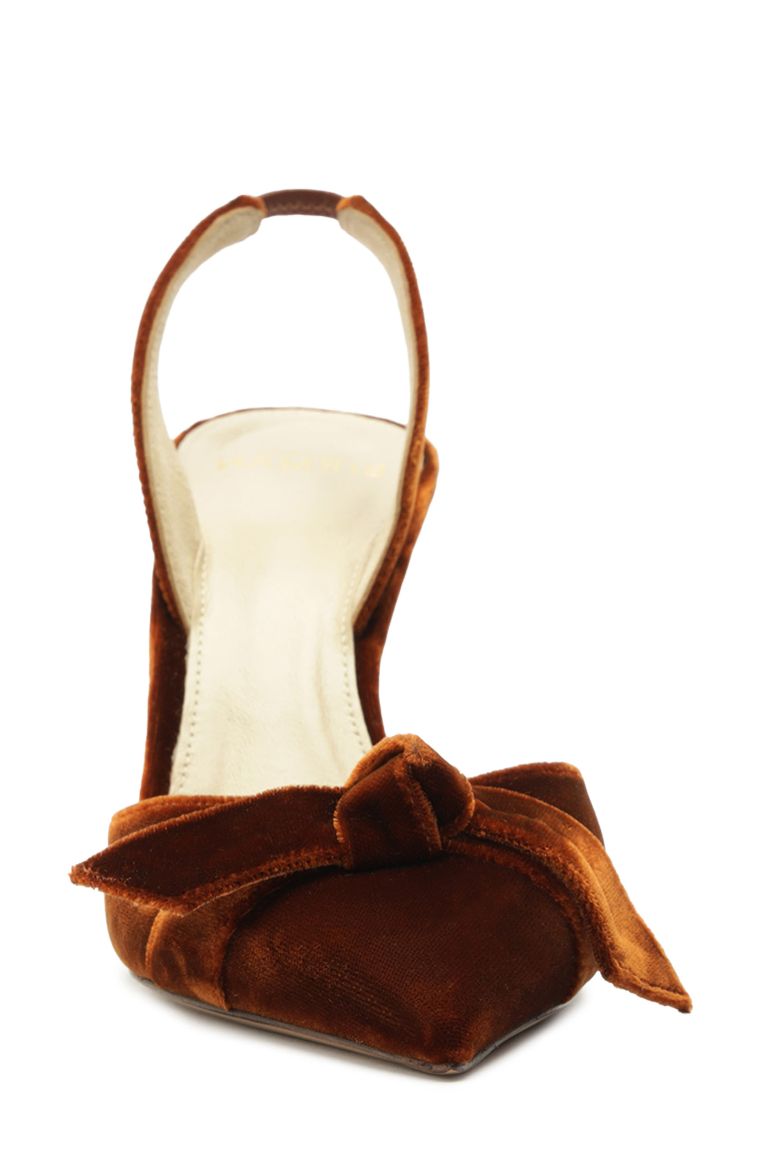 Alexandre Birman Clarita Bow Pointed Toe Slingback Sandal in Leather at Nordstrom - 4