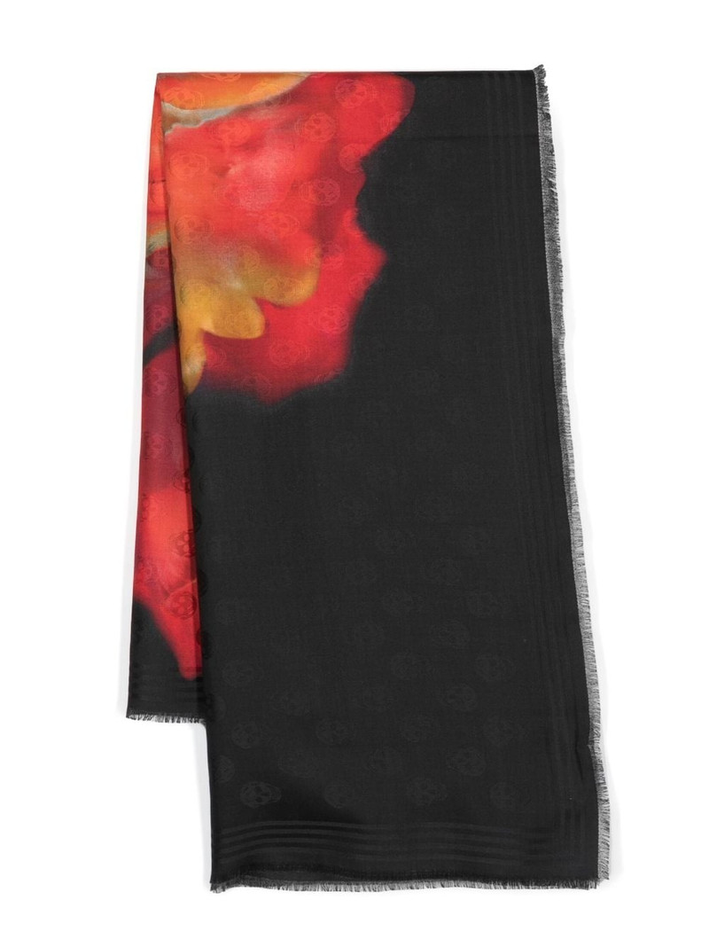 Solarised skull-pattern scarf 1