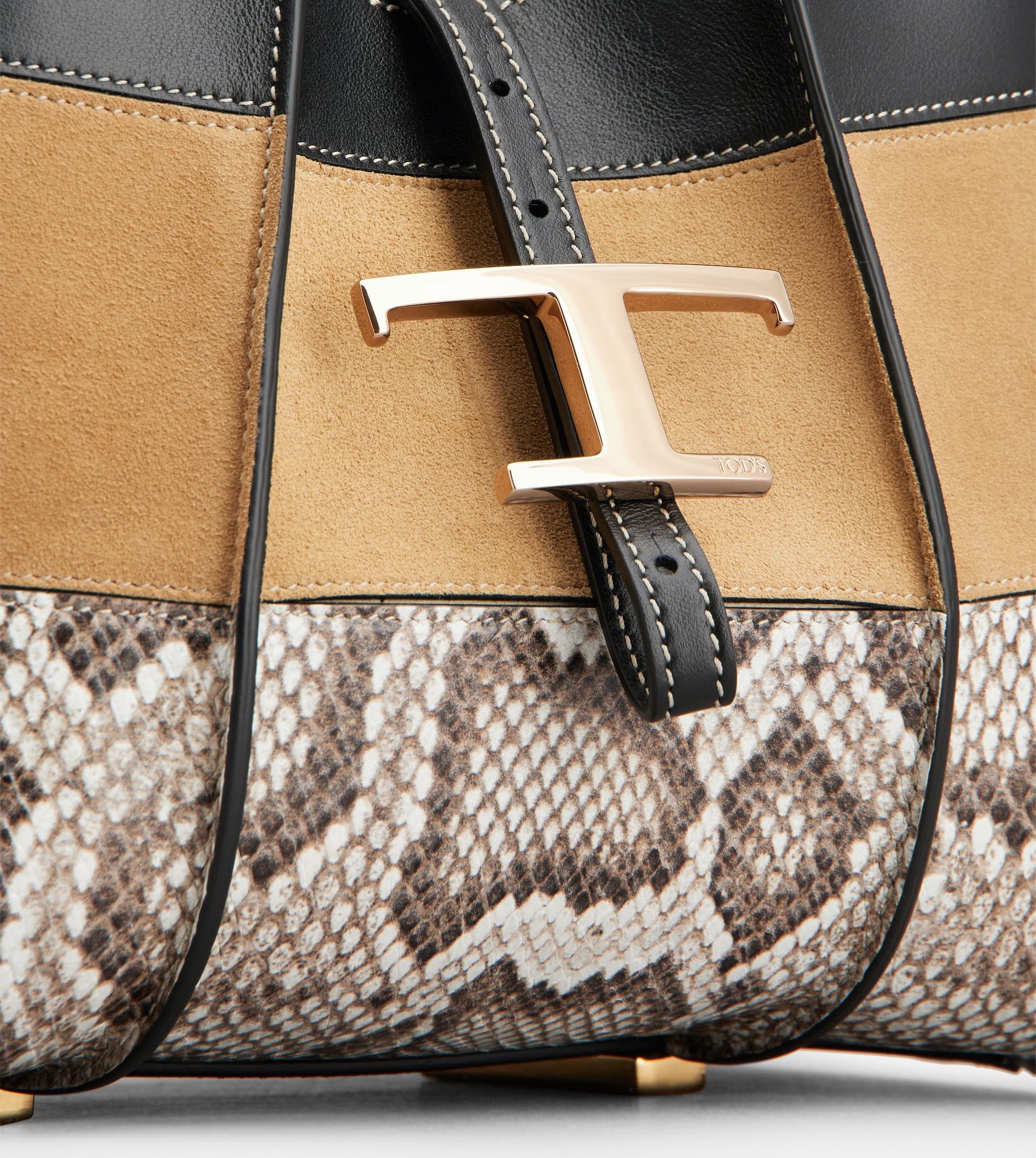 T TIMELESS SHOPPING BAG IN LEATHER MINI - BROWN, BLACK, BEIGE - 4
