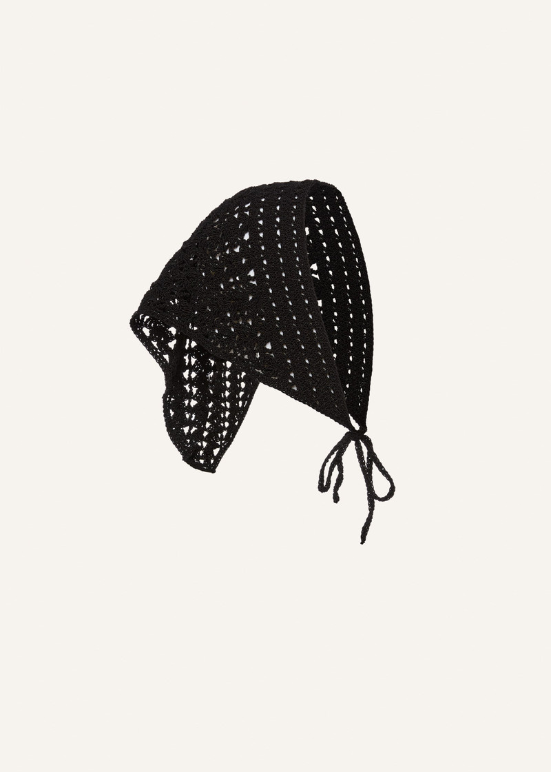 Crochet head scarf in black 1