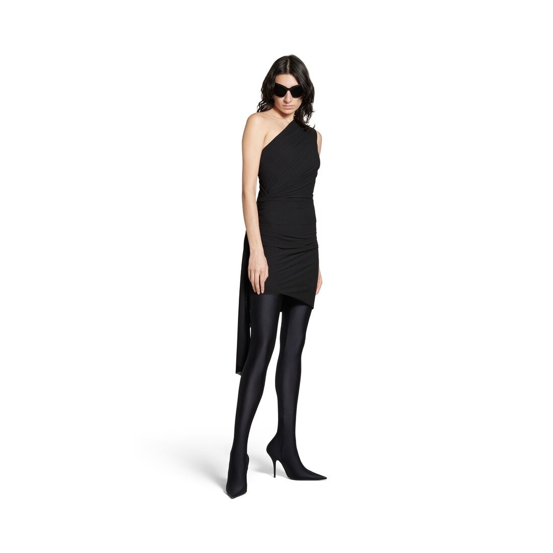 Women's Twisted Mini Dress in Black - 2