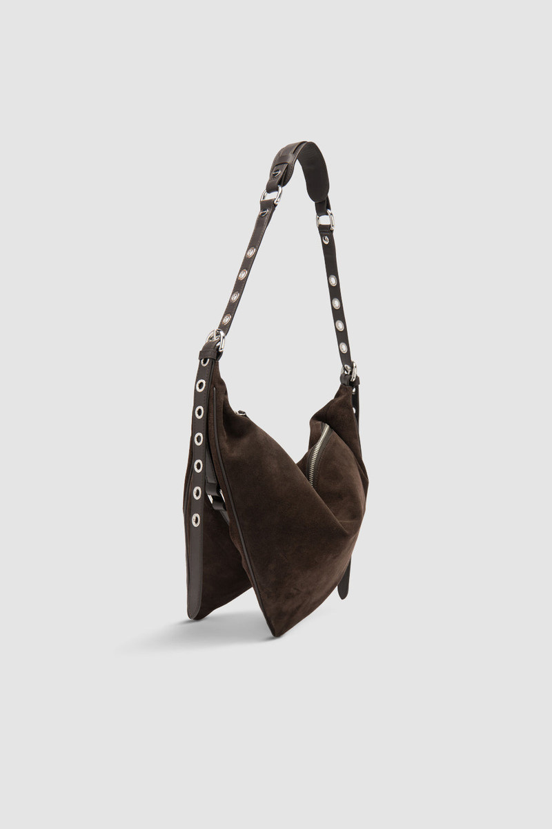 BY FAR Trayana Ristretto Suede and Nappa Leather Crossbody Bag outlook