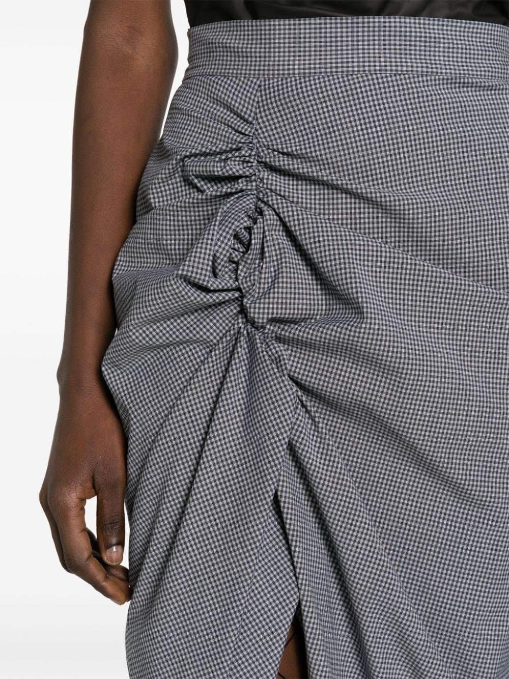Panther gingham midi skirt - 5