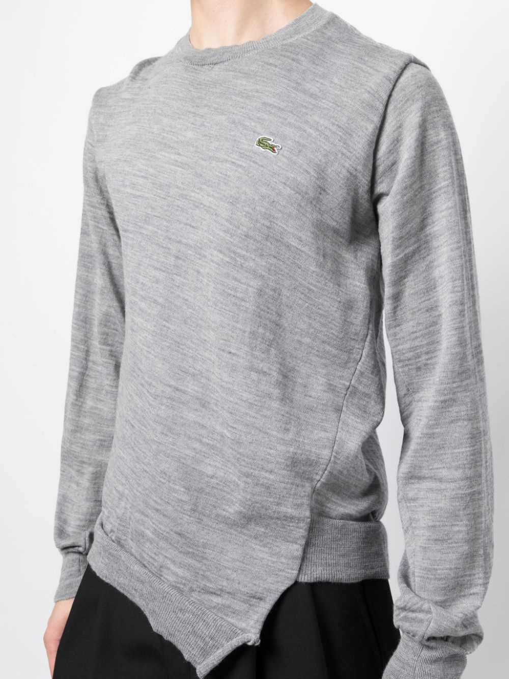 x Lacoste logo-patch wool jumper - 5