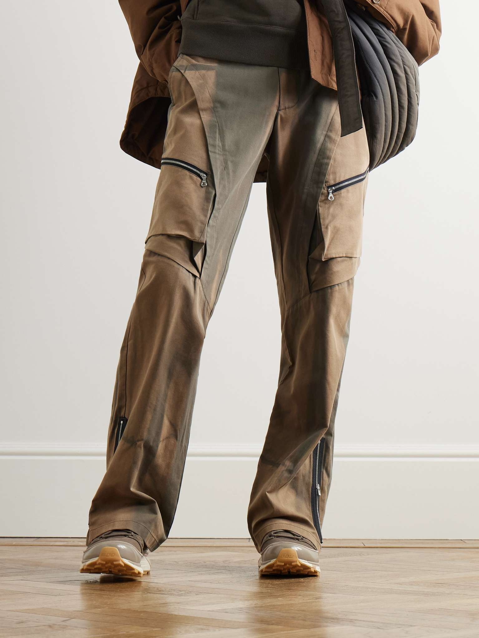 Straight-Leg Sun-Bleached Zip-Embellished Cotton-Blend Twill Trousers - 4