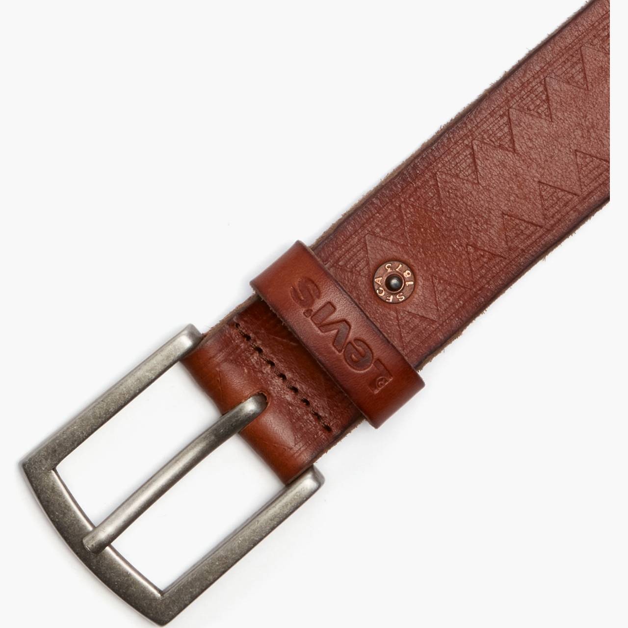 EMBOSSED LEATHER BELT - 3