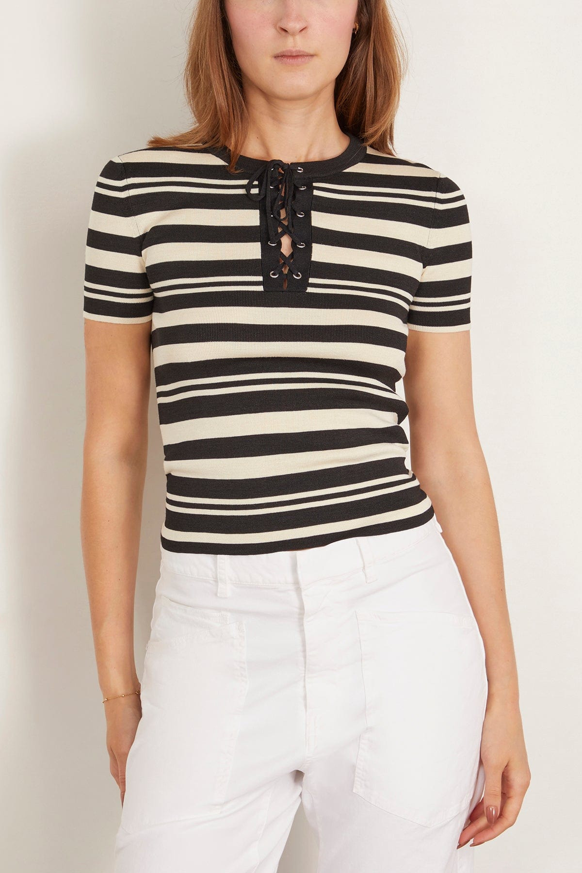 Oaklynn Sweater in Black/Ivory Stripe - 3