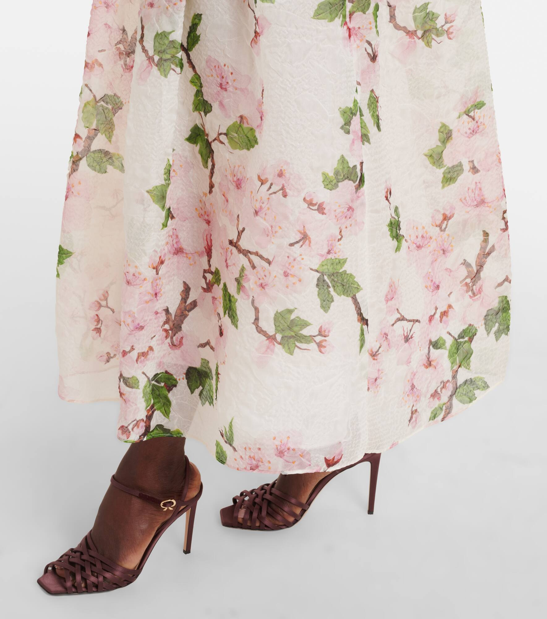 Floral silk-blend organza bustier dress - 6