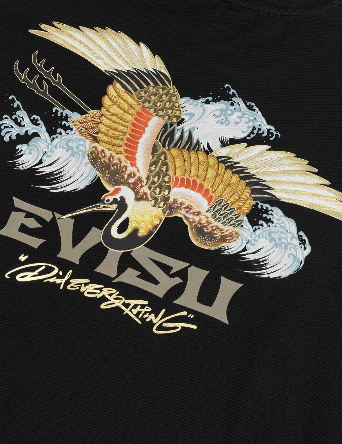 Crane and Logo Print Loose Fit T-shirt - 7