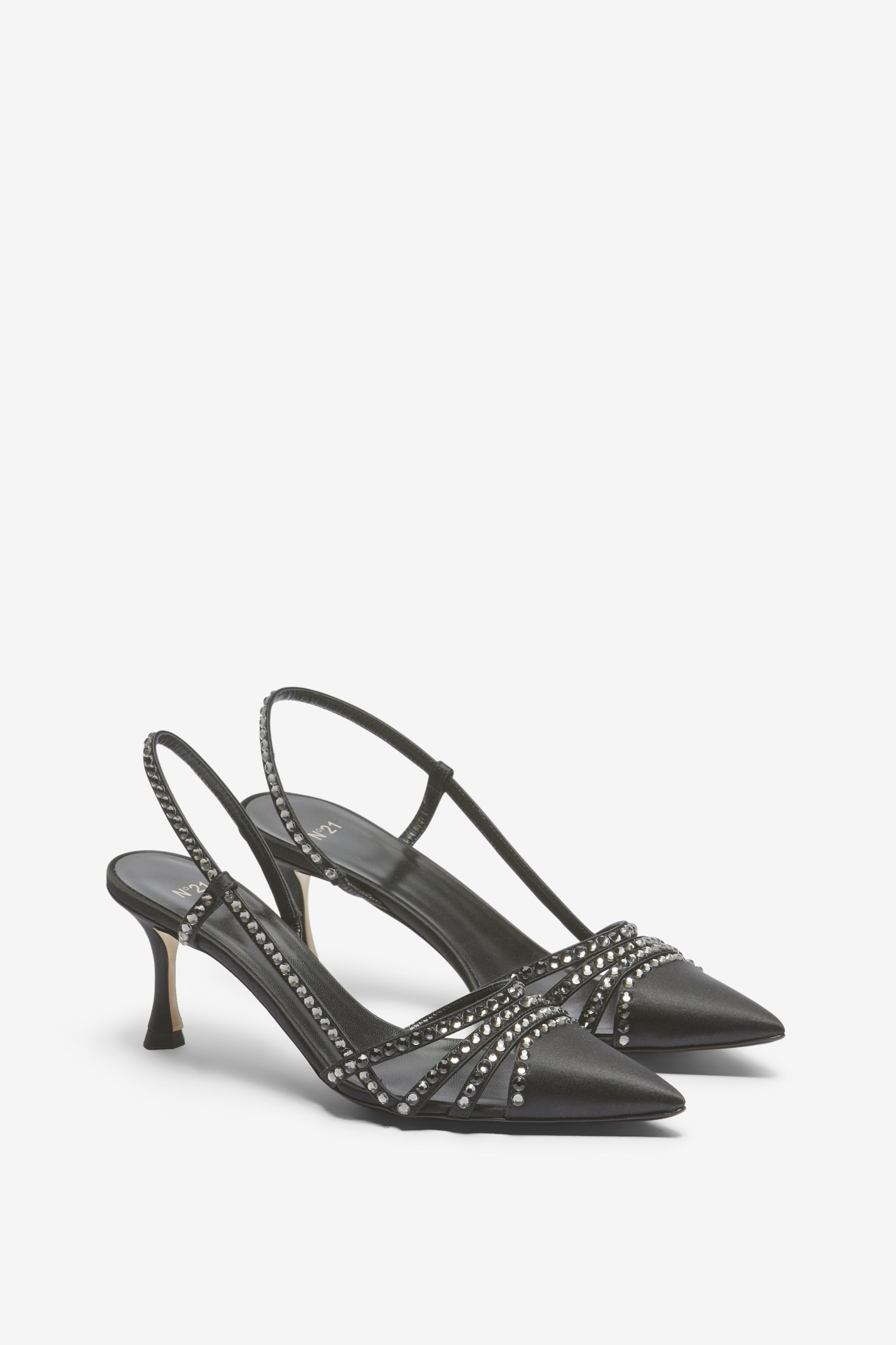 CRYSTAL SATIN PUMPS - 2