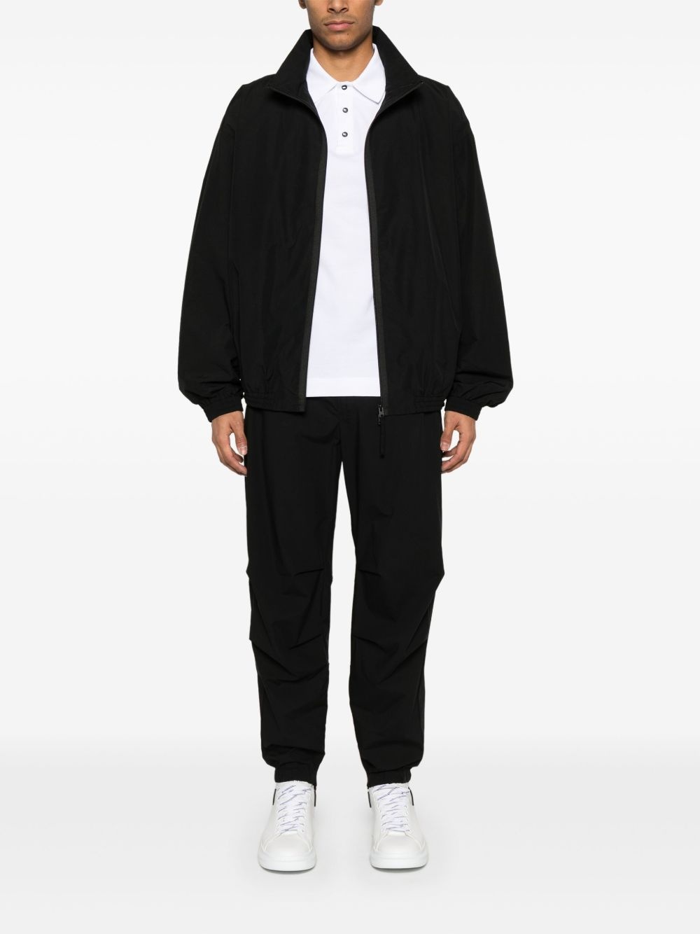 logo-plaque tapered trousers - 2