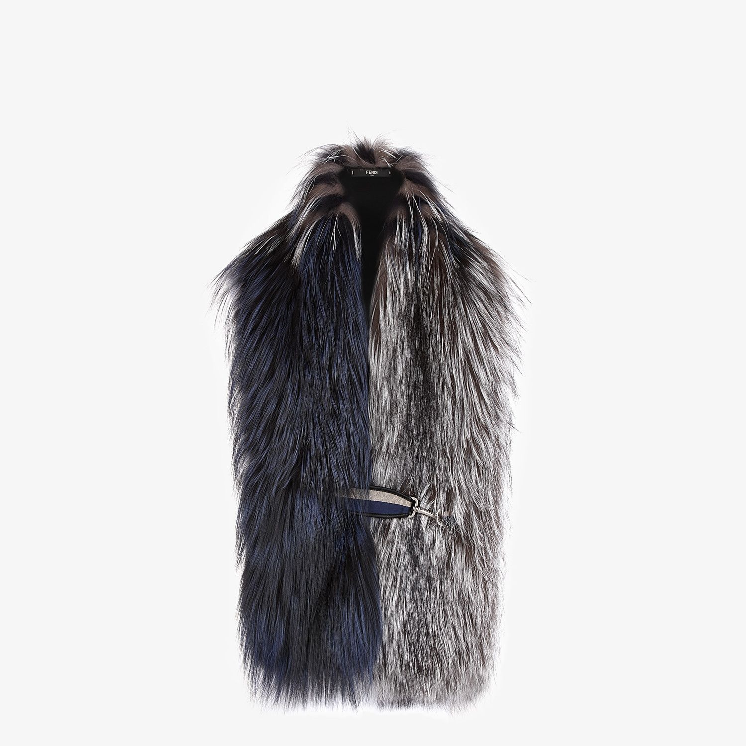 Gray fox fur collar - 1