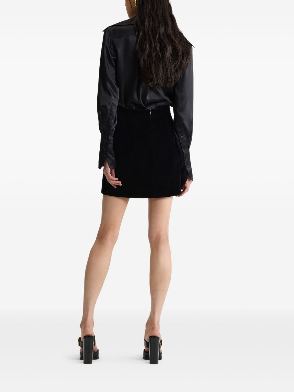 velvet mini skirt - 3
