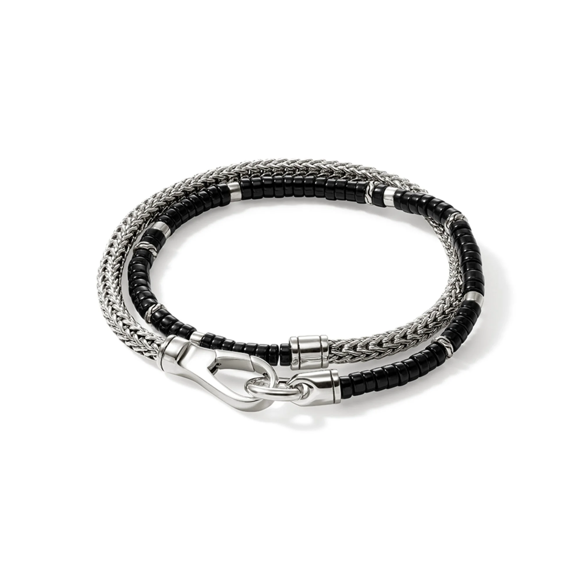 Heishi Chain Wrap, Sterling Silver, Hardstones - 1