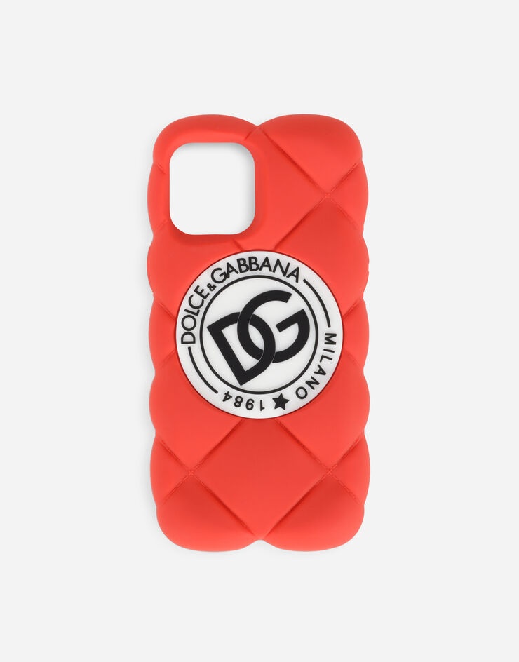 Quilted-effect rubber iPhone 12 Pro Max cover with DG logo - 1