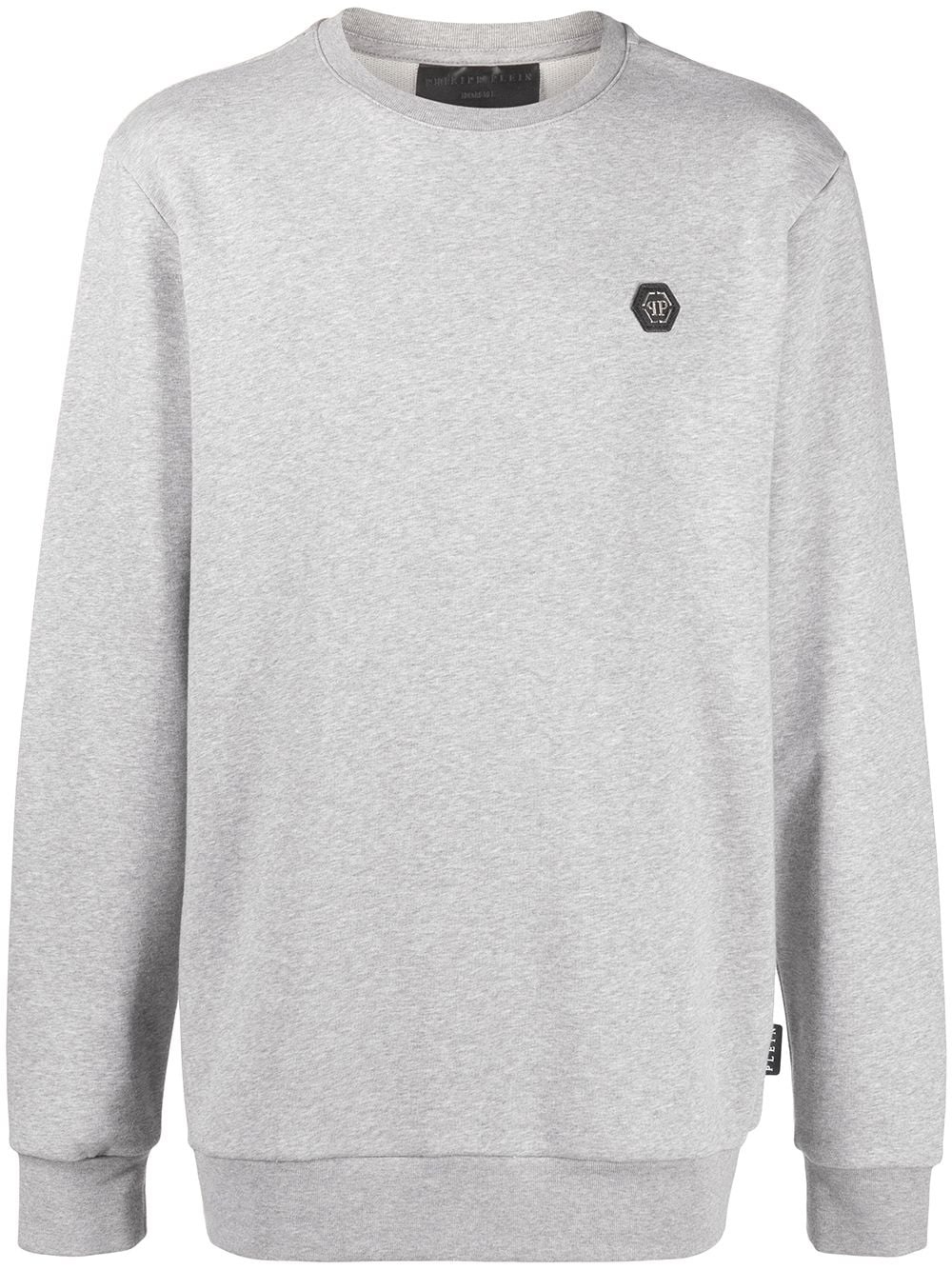 logo-patch crew neck sweatshirt - 1