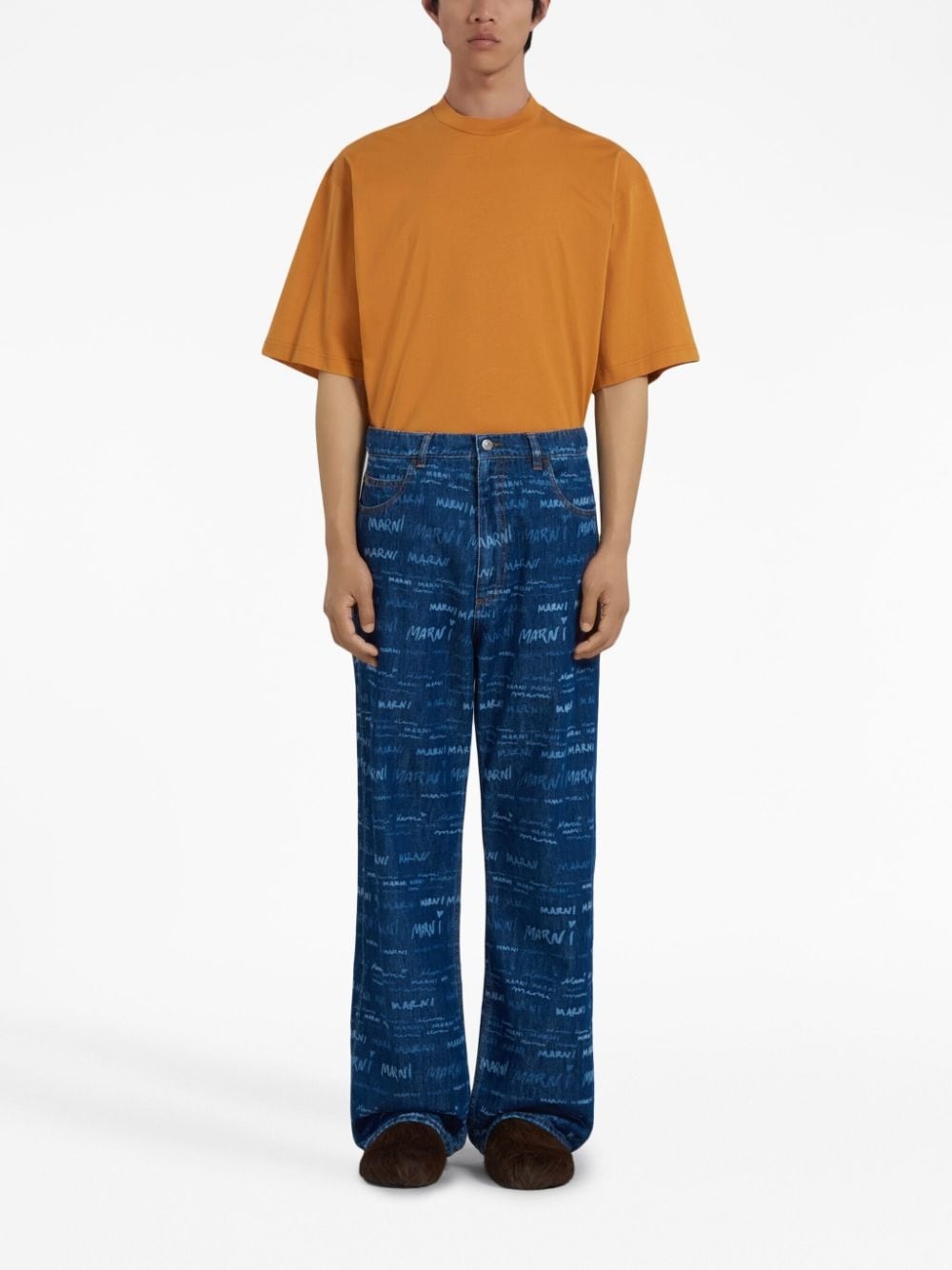 logo-print straight-leg jeans - 3