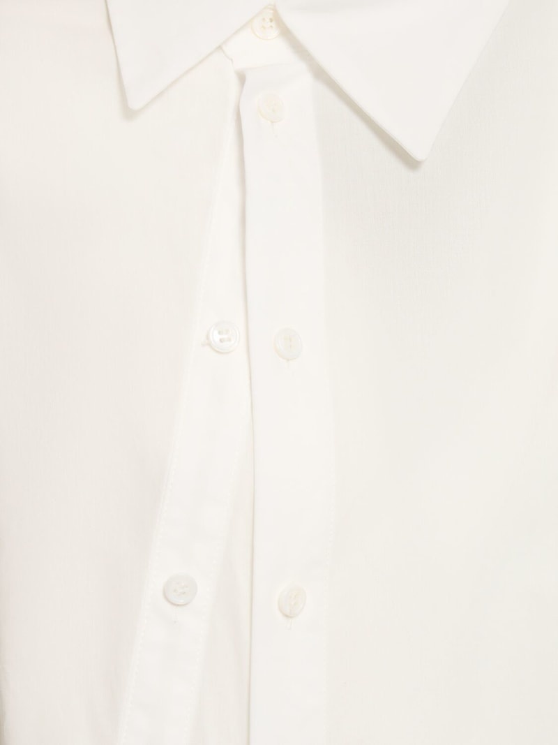 Cotton voile asymmetric buttoned shirt - 5