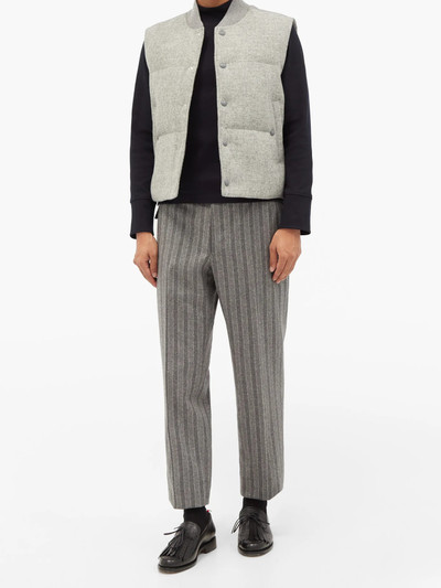 Thom Browne Tricolour-trim cotton long-sleeved T-shirt outlook