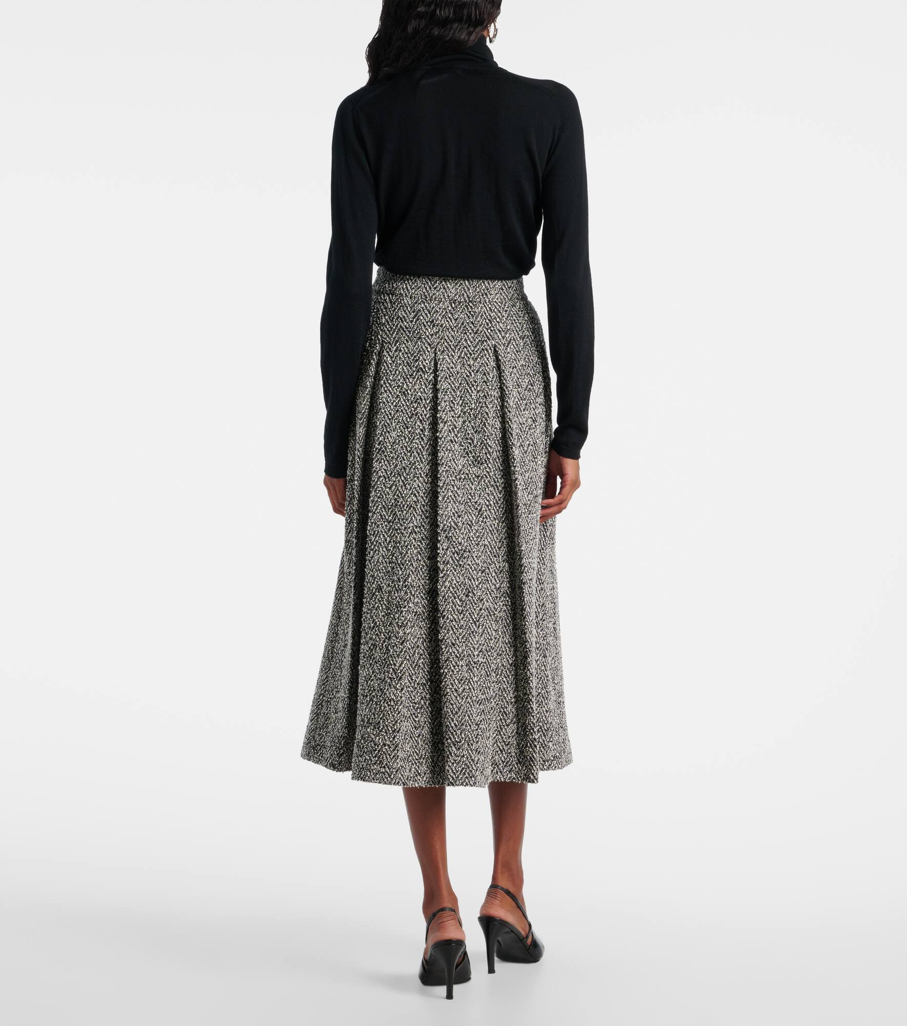 Gallo cotton and wool-blend midi skirt - 3