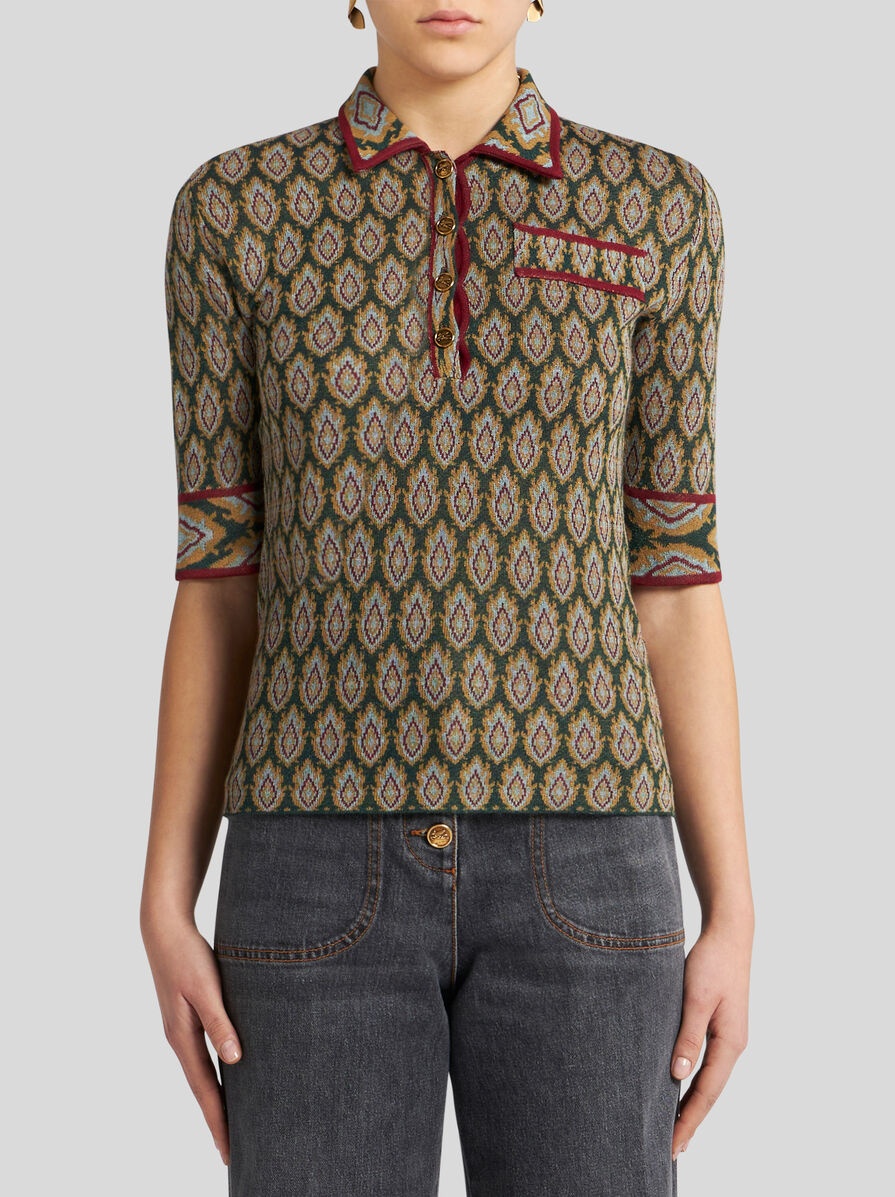 KNIT JACQUARD POLO SHIRT - 2