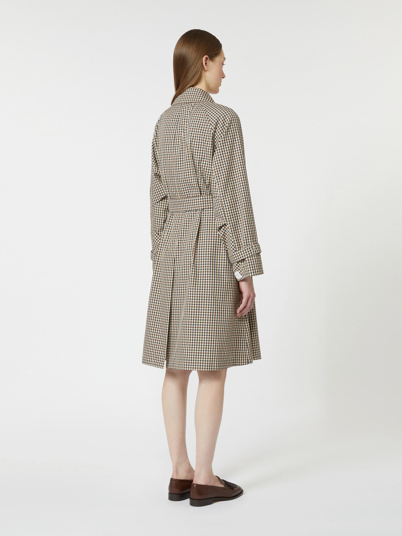 FATE Patterned water-repellent twill trench coat - COFFEE 4