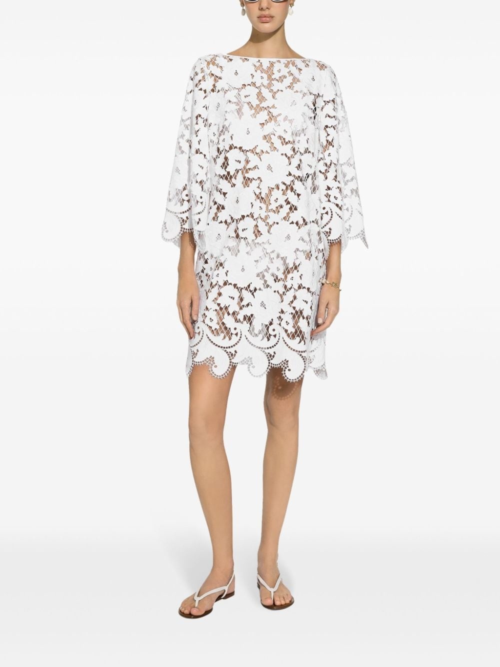 embroidered mesh minidress - 3